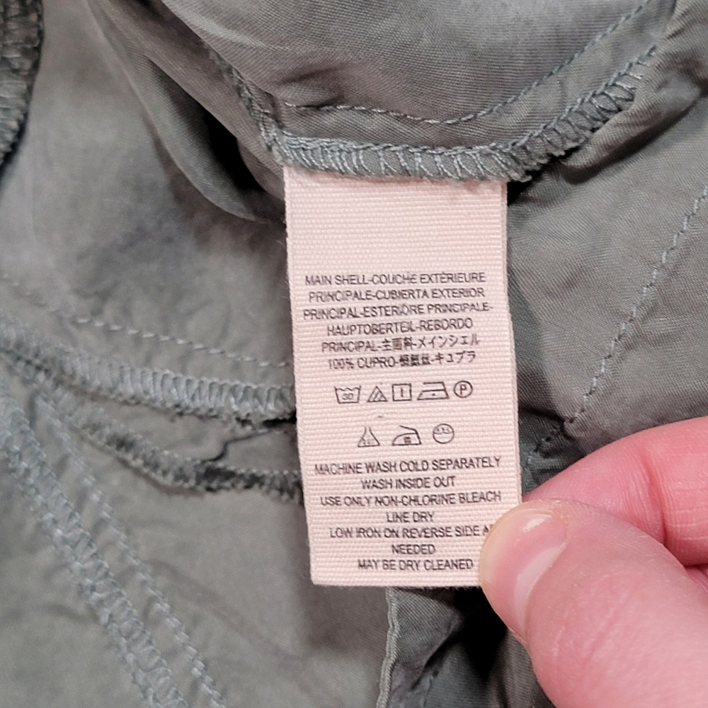 Free People Double Breasted The Lea Jacket Sage Green Cupro Utility Large Trench - Picture 7 of 10